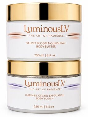 Radiance Body Polish & Nourishing Butter - Gold Lid, White Jars